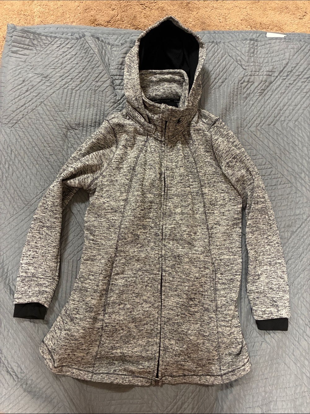 Calvin Klein Performance Marled Gray 1x Hooded Snow/Winter Jacket Detach Hood